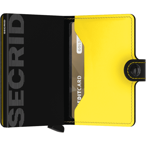 Secrid M Matte BlackYellow Semi Open